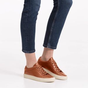 Koio | Capri Italian Leather Low Top Sneaker in Castagna Women’s 8 / EU 38 NIB